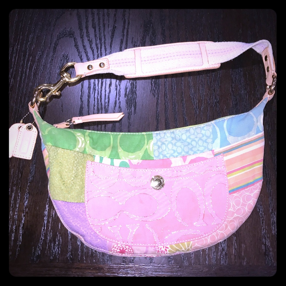 💯Authentic Coach patchwork pastel handbag 👛purse